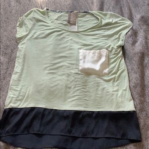 Cute Anthropologie top in green, white, and blue